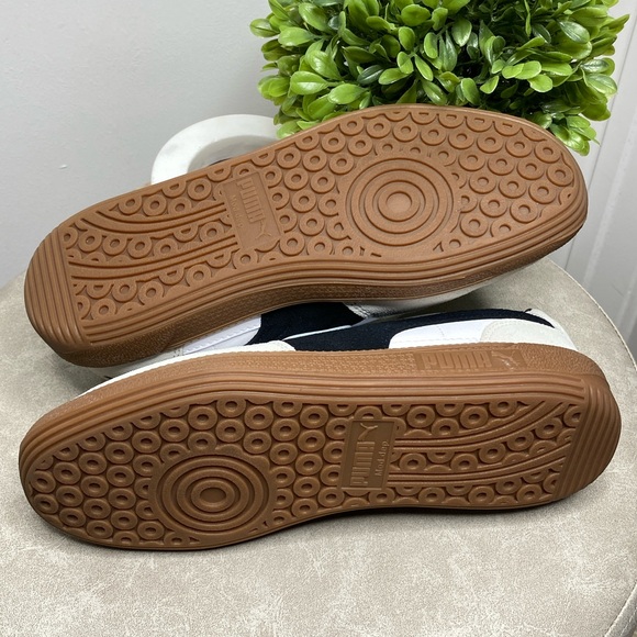 PUMA White/Black Palermo Leather + Suede Sneakers Size 7 - Picture 5 of 7